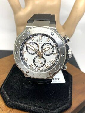 Tissot Men's Watch T-Race Chronograph Swiss Quartz Silver Black T1414171701100